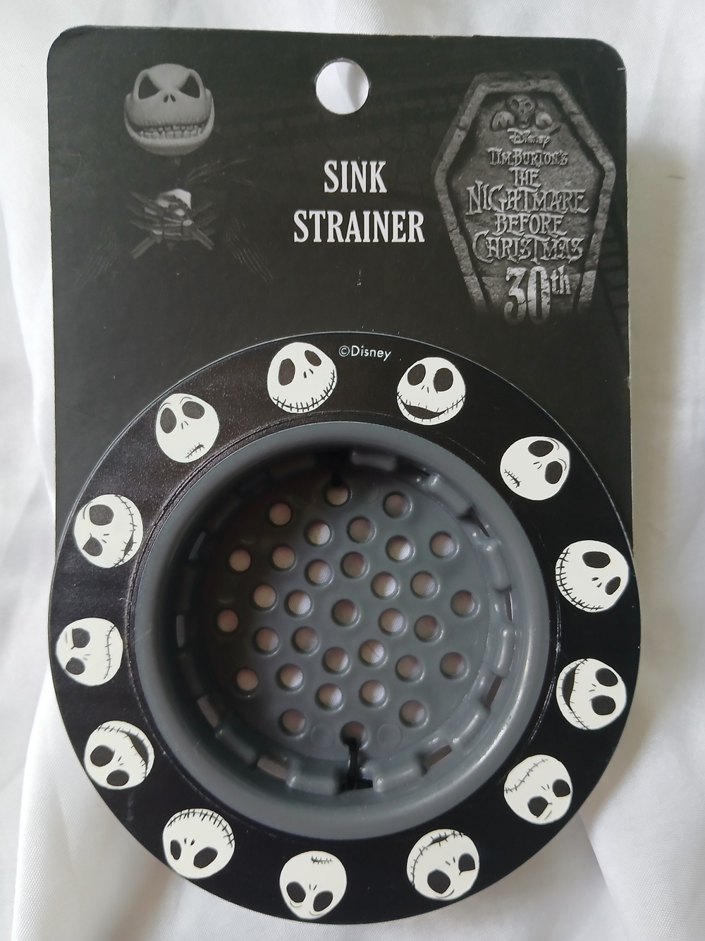 Disney Jack Skellington Black and White Sink Strainer
